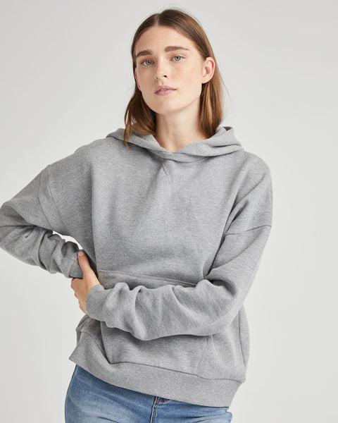 Womens Recycled Fleece Hoodie - Recycled Fleece - Heather Grey