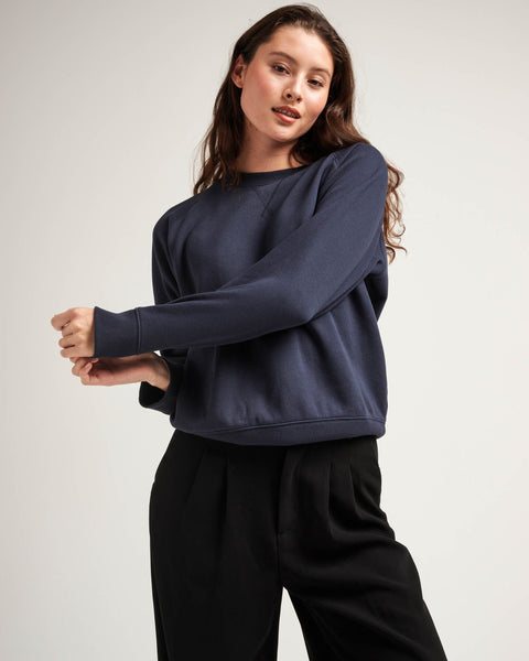 Womens Recycled Fleece Sweatshirt - Recycled Fleece - Blue Nights