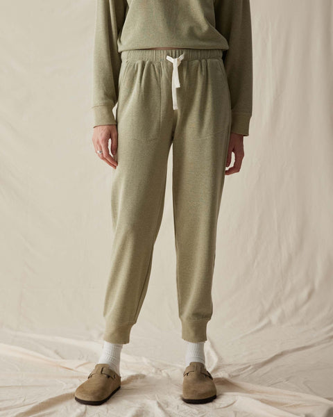 Womens April Lightweight Sweatpant - French Terry - Green Ground