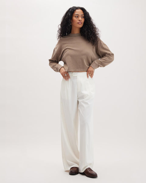 Womens Quorias Fluid Wide Leg Trouser - Polyester Modal Twill