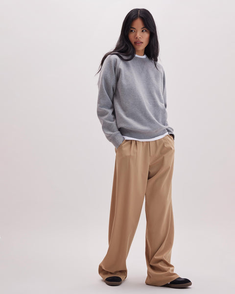 Womens Quorias Fluid Wide Leg Trouser - Polyester Modal Twill