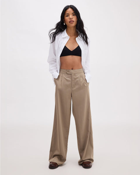 Womens Quorias Fluid Wide Leg Trouser - Polyester Modal Twill