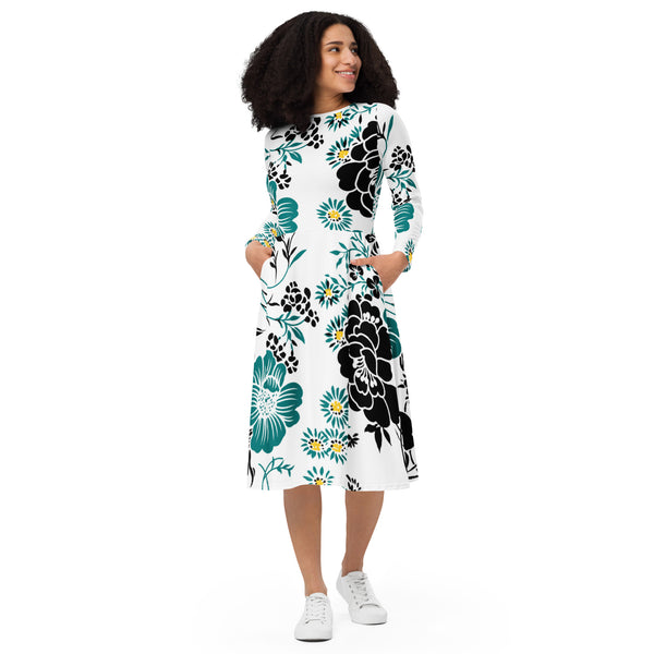 Meryl Long Sleeve Midi Dress