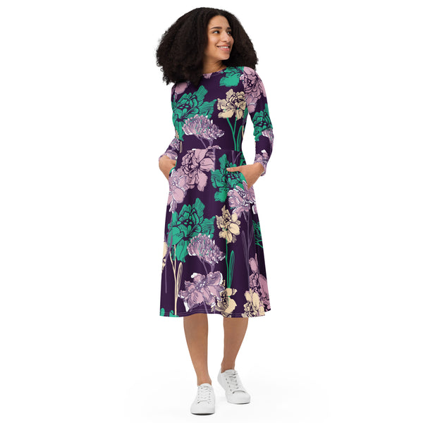 Willow Long Sleeve Midi Dress