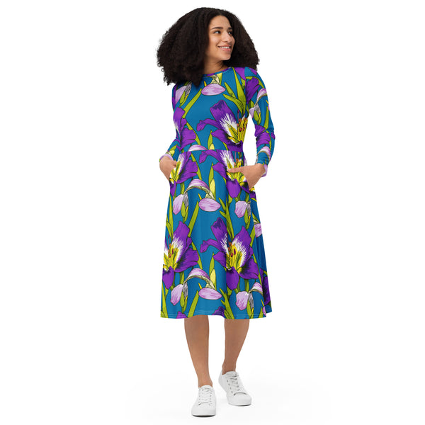 Riley Long Sleeve Midi Dress