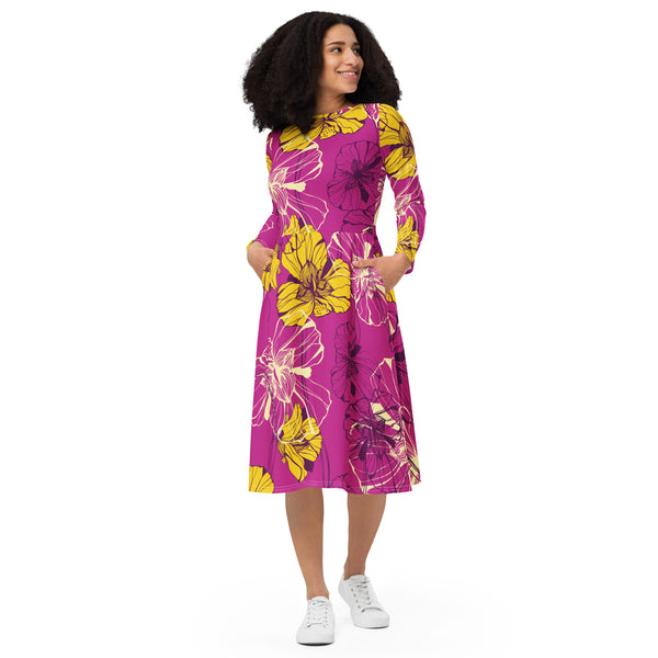 Abigail Long Sleeve Midi Dress
